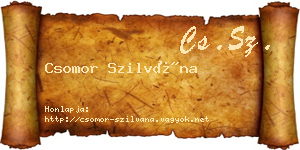 Csomor Szilvána névjegykártya